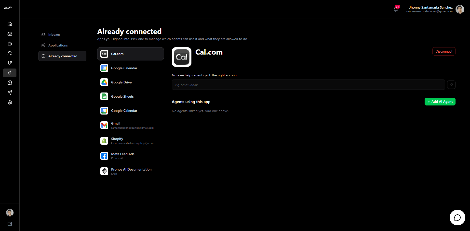 Cal.com connection step 4: Confirm the connection