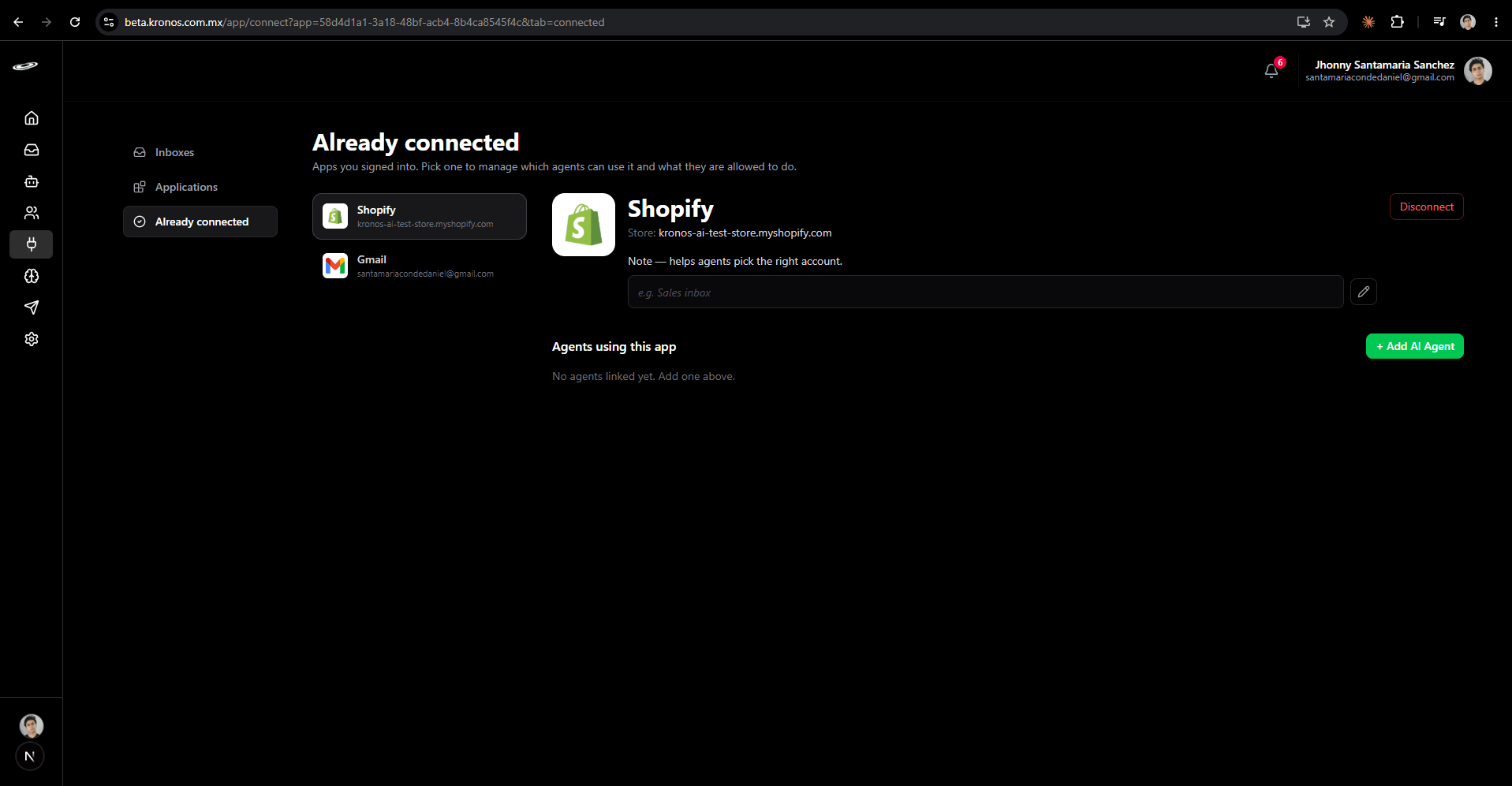 Permission step 1: Open the app's management page