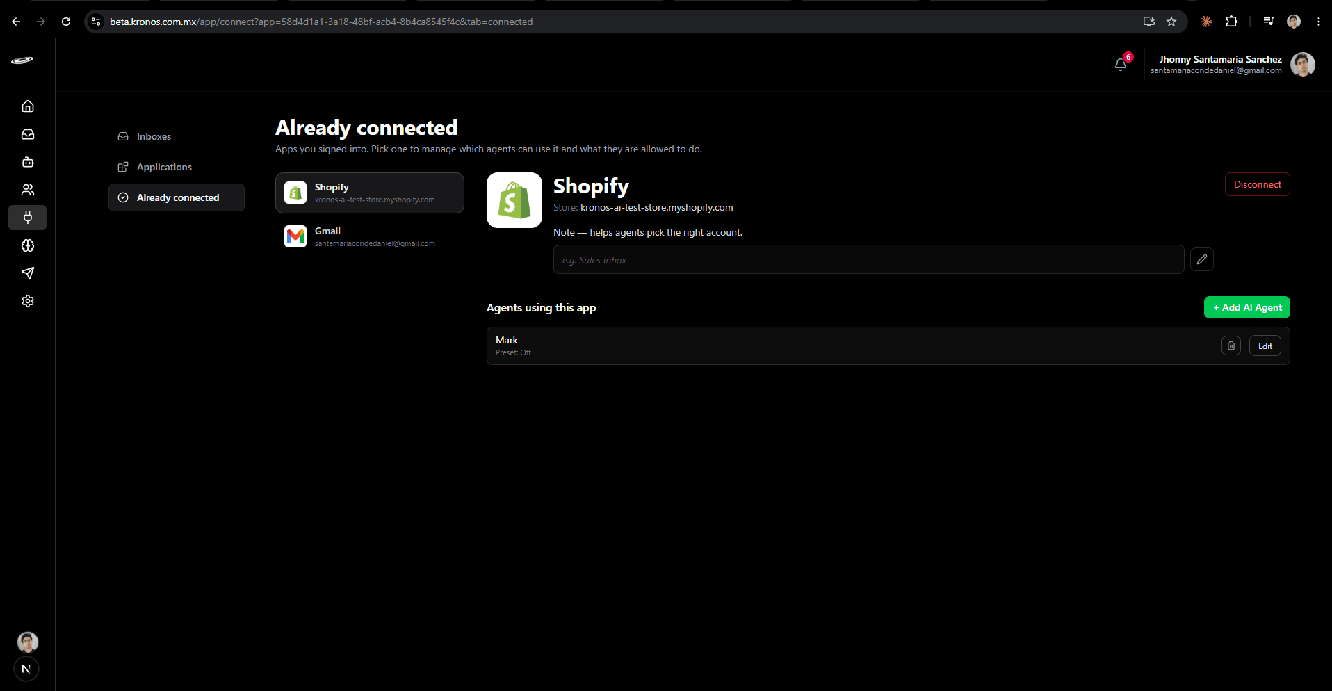 Permission step 3: Manage each agent from the list